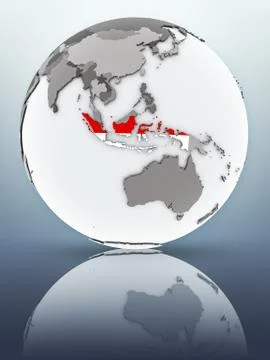 Indonesia on globe Stock Illustration