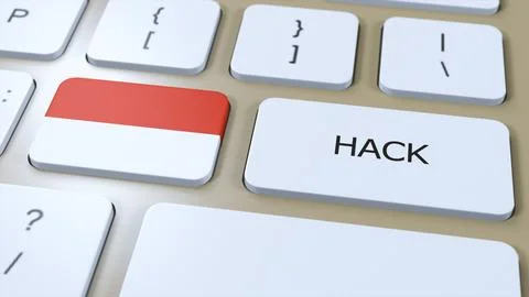 Indonesia Hack of Country or Hacker Attack 3D Illustration. Country National Stock Illustration