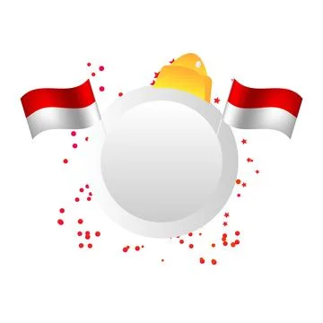 Indonesia holiday vector frame, red and white colors Stock Illustration