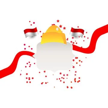 Indonesia holiday vector frame, red and white colors Stock Illustration