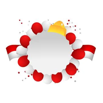 Indonesia holiday vector frame, red and white colors Stock Illustration