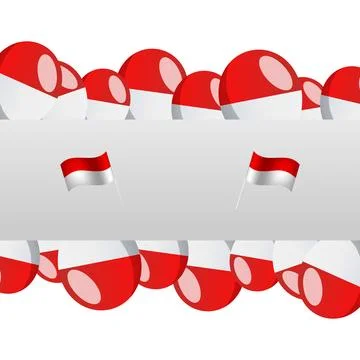 Indonesia holiday vector frame, red and white colors Stock Illustration