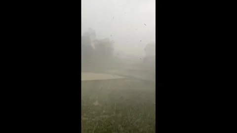 Indonesia: Homes destroyed by freak tornado in Indonesia Stock Footage 320610004