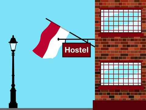 Indonesia Hostels Vector Illustration Stock Illustration