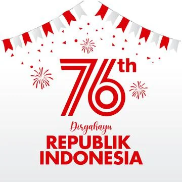 Indonesia independence day logo concept Stock Illustration