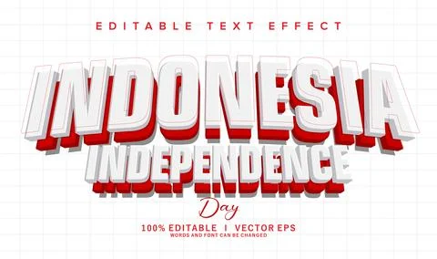 Indonesia independence vector text effect with modern style design Stock Illustration