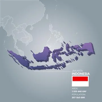 Indonesia information map. Stock Illustration