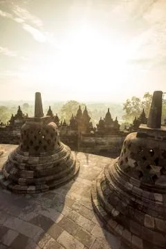 Indonesia, Java, Borobudur Temple Complex Stock-Fotos