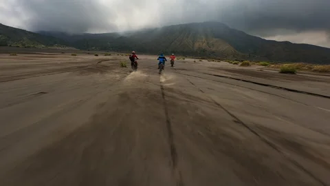 Indonesia, Java, December 28 2022 motocross video with fpv drone. Video stock 238474935