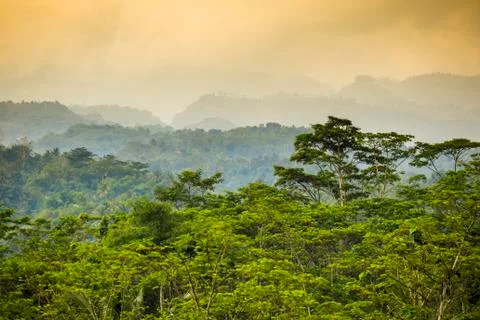 Indonesia, Java Island, Landscape with mountains Fotos de archivo