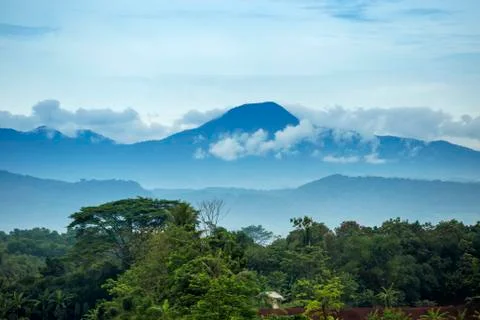 Indonesia, Java Island, Landscape with mountains Fotos de archivo