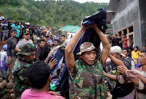 Indonesia Landslide - Dec 2007 Stock-Fotos