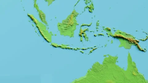 Indonesia Map 3D animated with Borders Video stock 348525150