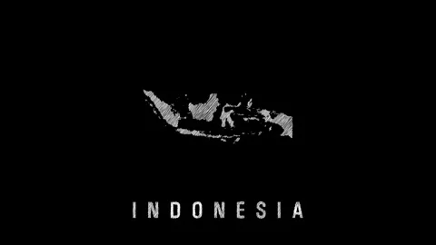Indonesia map appearing with pencil scribble effect on black background Stock Footage 314743058