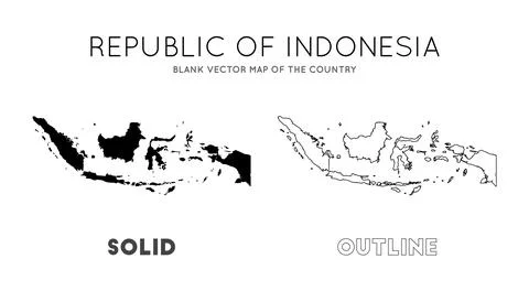 Indonesia map. Blank vector map of the Country. Borders of Indonesia for yo.. 스톡 일러스트