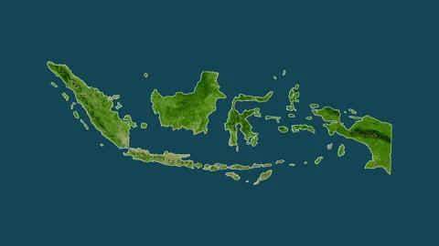 Indonesia map - cartoon. Regions. Satell... | Stock Video | Pond5