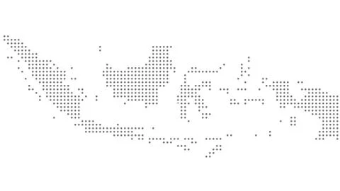 Indonesia map dotted, grey point, on white background. Stock Illustration