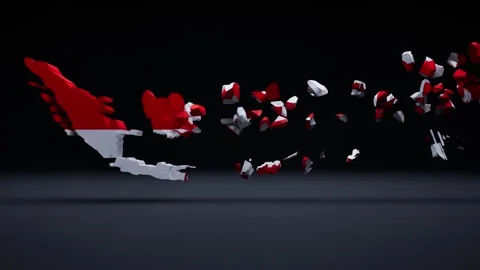 Indonesia Map With Flag Stock-Footage 324772749