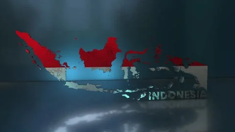Indonesia Map Stock Footage 283079586