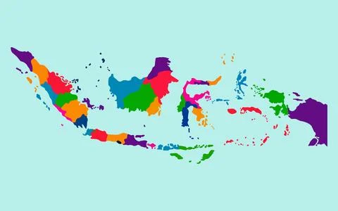 Indonesia Map illustration EPS Vector Stock Illustration