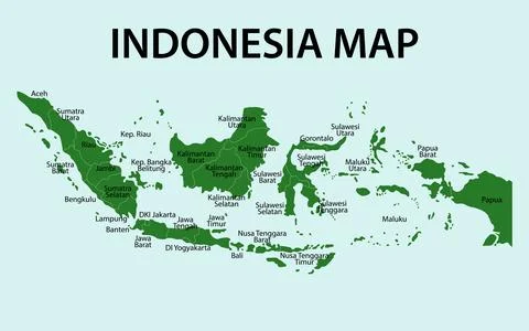 Indonesia Map illustration EPS Vector Stock Illustration