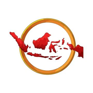 Indonesia map illustration Illustrazione stock