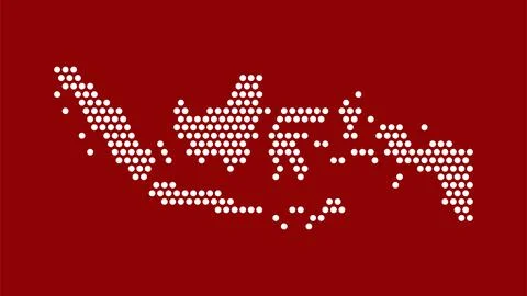 Indonesia map made from dots on red background stock vector Stock Illustration