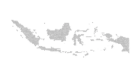 Indonesia map from particles, dots. Digital silhouette. Abstract animation .. Stock Footage 318018357