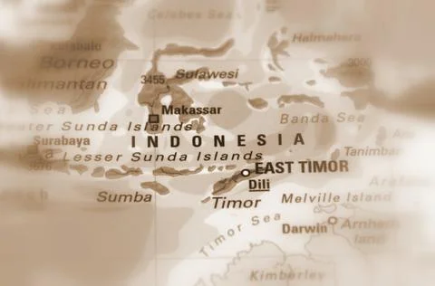Indonesia on a map Stock Photos