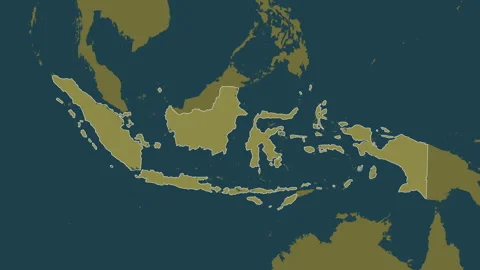 Indonesia map - solid. Border. Pattern. Labels Stock Footage 320963780