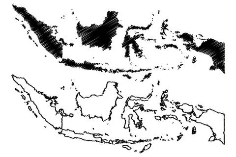 Indonesia map vector Stock Illustration