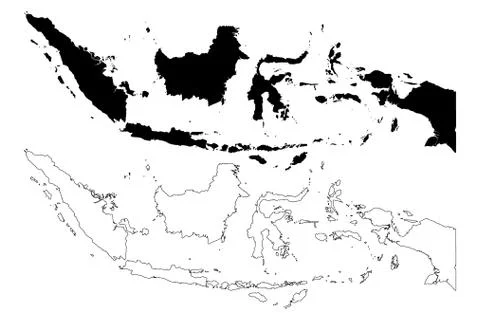 Indonesia map vector Stock Illustration