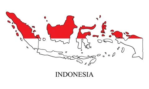 Indonesia map vector illustration. Global economy.  Stock Illustration