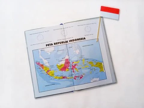 Indonesia Map on White Background Stock Photos