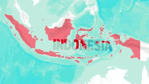 Indonesia map zoom 3d map zoom Stock Footage 238629566