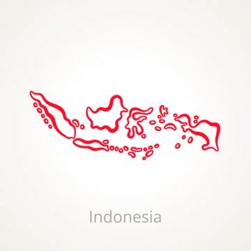 Indonesia - Outline Map Stock Illustration