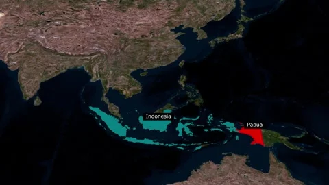 Indonesia Papua Map Animation  Eastern Provinces Overview Stock Footage 311966793