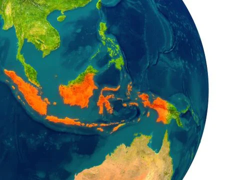 Indonesia on planet Stock Illustration