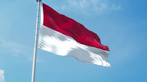 Indonesia Realistic Flag Stock Footage 292790901
