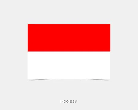 Indonesia Rectangle flag icon with shadow. Illustrazione stock