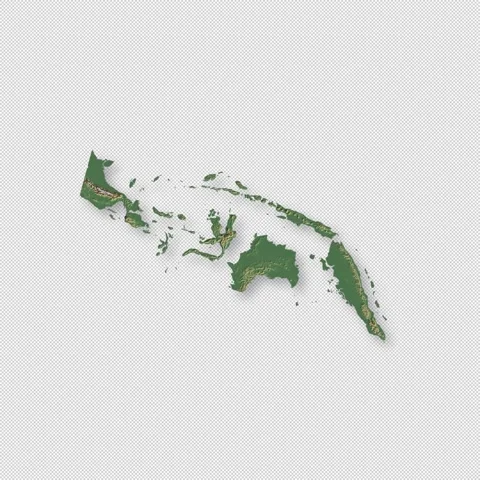 Indonesia Rotating 3D Relief Map Seamless Loop, Alpha Channel 4K Vídeo Stock 340714054