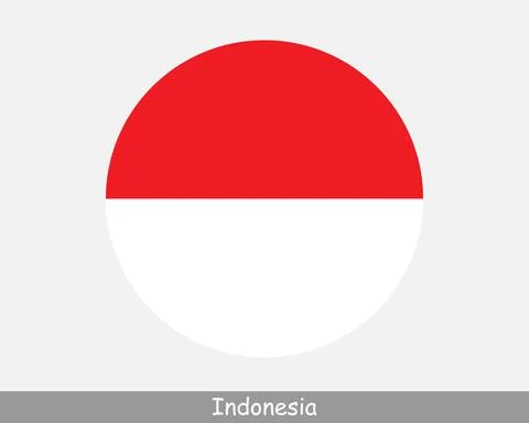 Indonesia Round Flag Stock Illustration