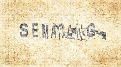 Indonesia Semarang Typography Map Stock Illustration