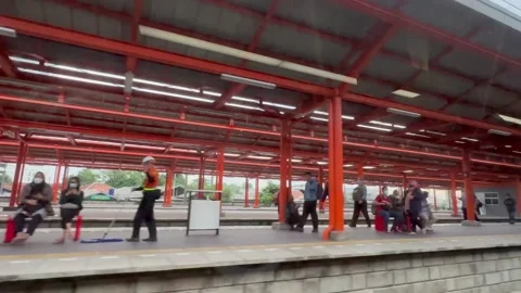 Indonesia small train station Stock Footage 221344496