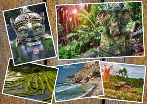 Indonesia theme collage Stock Photos