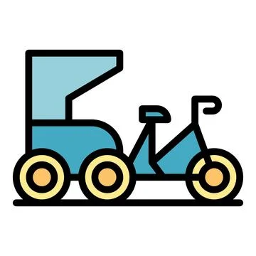 Indonesia trishaw icon vector flat Stock Illustration
