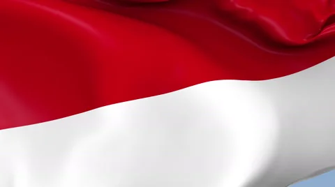Indonesia Waving Flag Background Loop Stock Footage 64228705