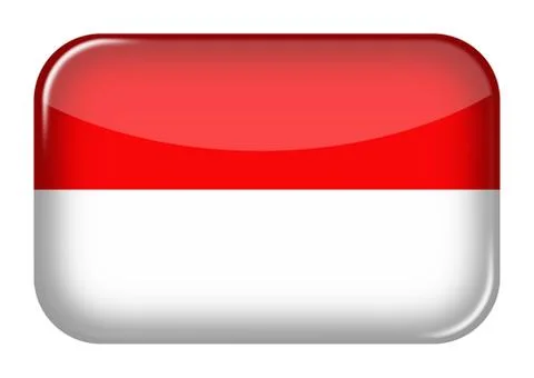Indonesia web icon rectangle button with clipping path 3d illustration イラスト素材