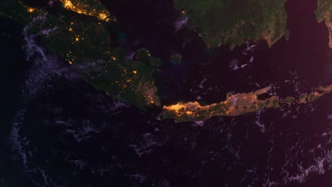 Indonesia Zoom Out from Space at Sunrise. Southeast Asia and Planet Earth Vidéo 330348053
