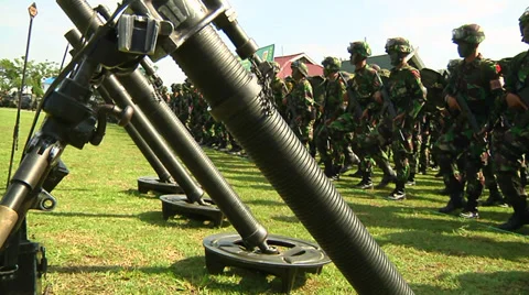 Indonesian Army and New Weapons Stock Footage 34337014